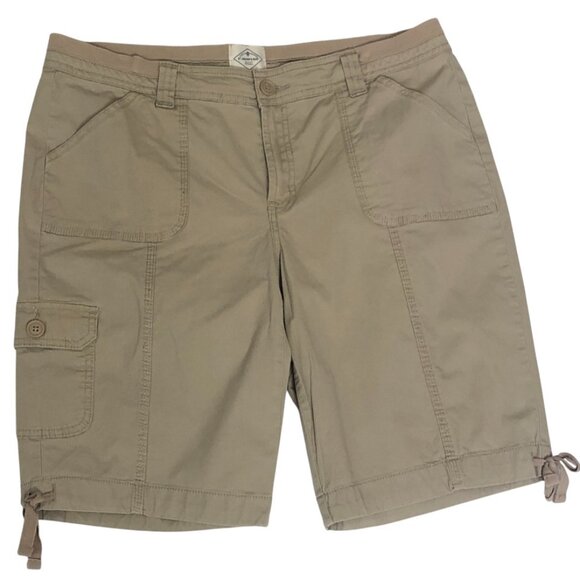 St. John's Bay Pants - St. Johns Bay Cargo Beige Women's Beige Cargo Shorts Front Zipper Size 12